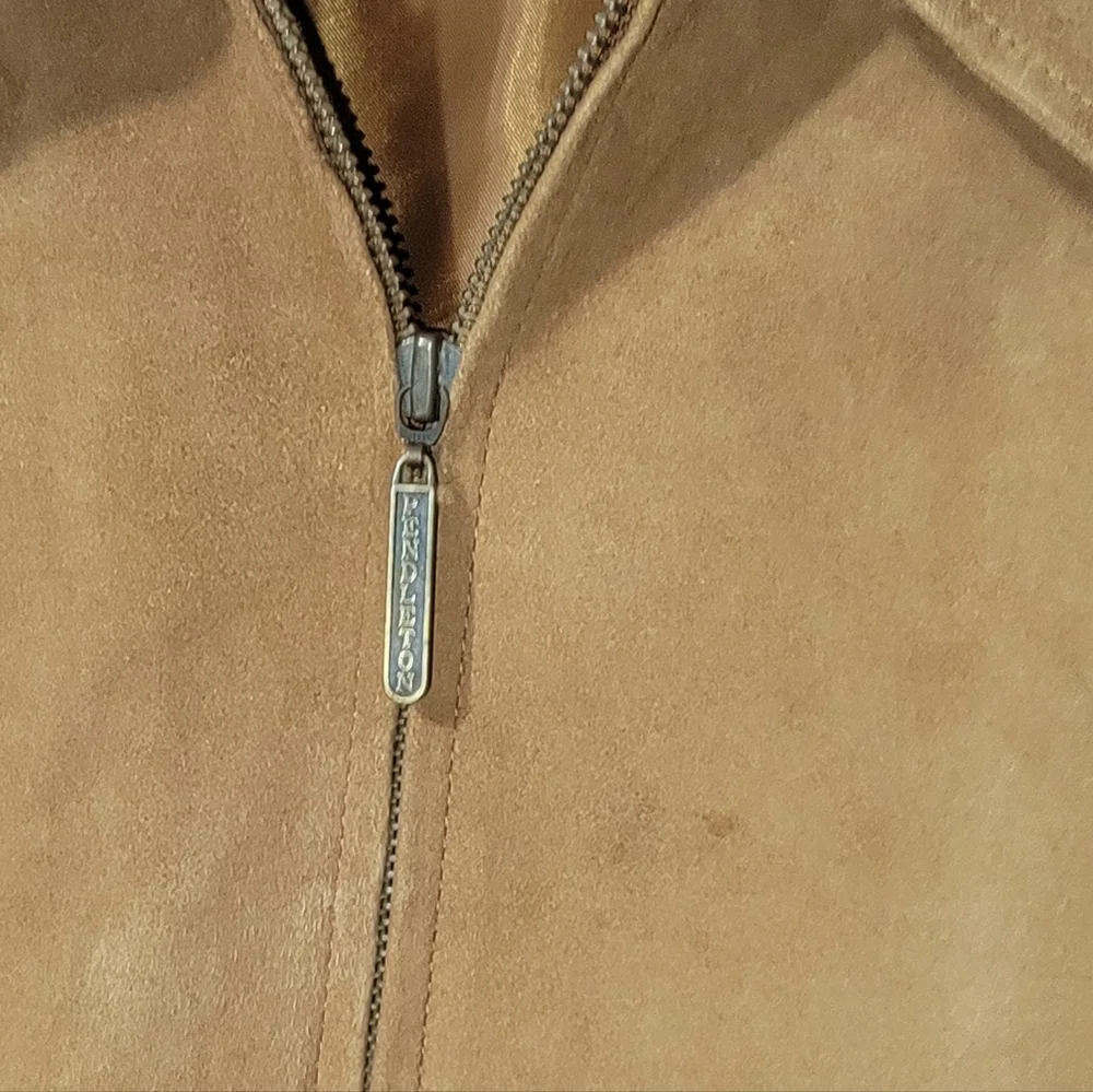 PENDLETON COGNAC-COLORED SUEDE 100% GOAT LEATHER BOMBER JACKET LARGE CLASSIC